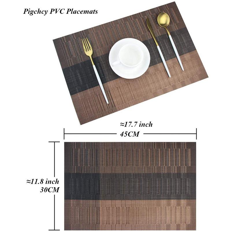 Placemats Table Mat Weave Stripe Pads Pallet Coaster Napperon Table Mat Tapete De Lugar Kitchen Accessories Easy-to-clean Dining Table Mat, Plate Mat