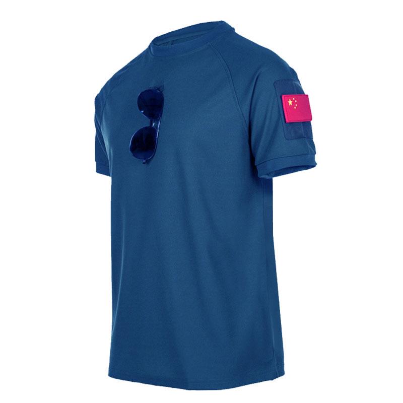 Men's Quick-Drying Tactical T-Shirt: Round Neck, Short Sleeve, Plus Size, Perfect for Military Fans, Outdoor Activities & Security Training.