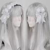 1PC Korean Girl Lolita Lace Butterfly Top Hat Headband Dark Rose Bead Headgear Elegant Veil Hair Accessories