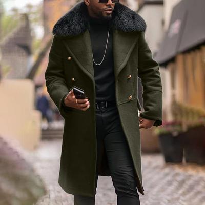 Casaco casual de tweed cor sólida tipo slim trespassado casaco masculino jovem com gola de cabelo