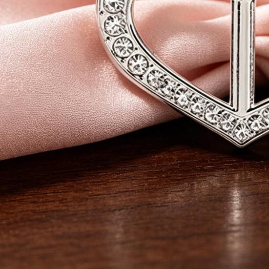 Scarf Buckle Clip for Women Smooth Edges No Snag Silk Ring with Rhinestones Non-Slip