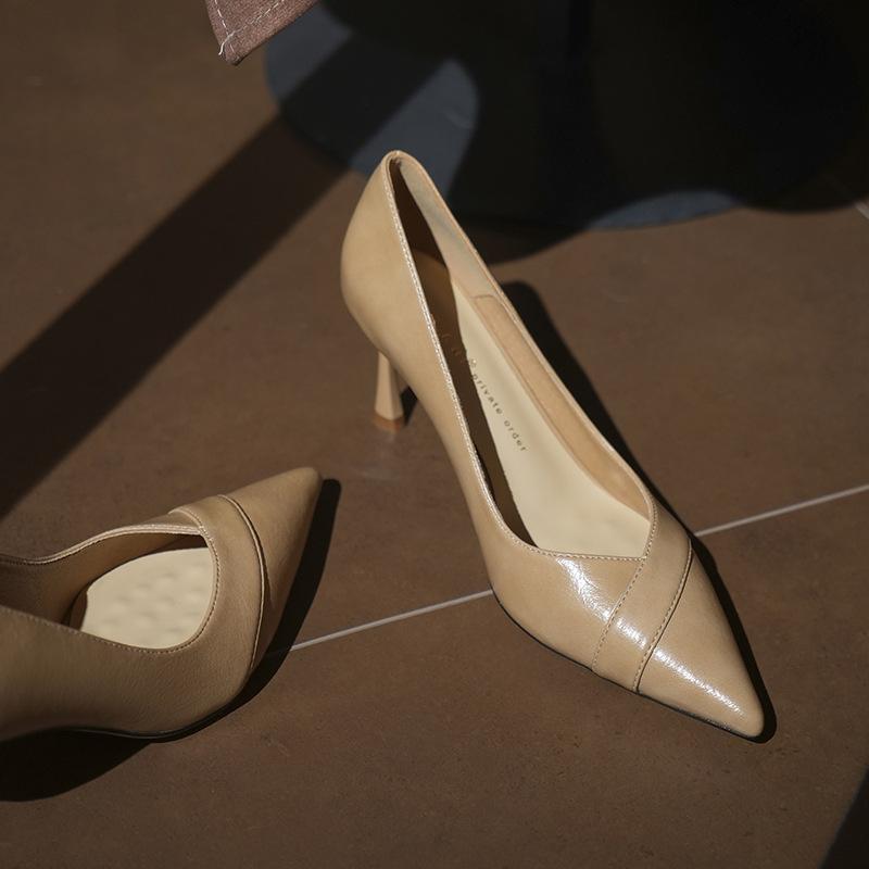 

Минималистичный стиль~ Королевская сестра OL туфли на высоком каблуке женские с острым носком тонкий каблук для работы профессиональные одинарные туфли не стесняют ноги 39 хаки