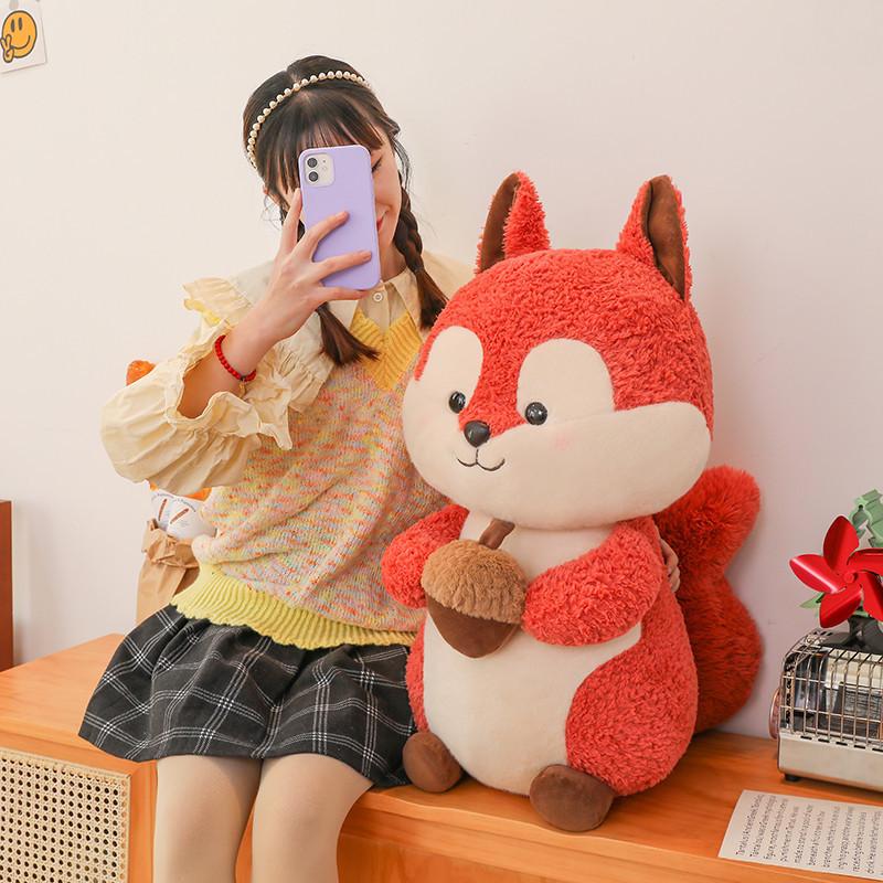 Squirrel Plush Cartoon Toy Cute Stuffed Animal Dolls Decorations Kids Gifts