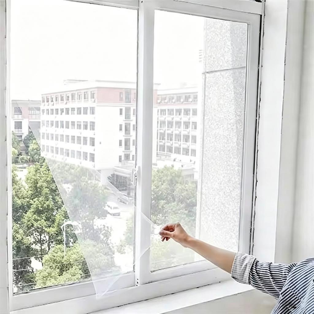 1/2/3/4Packs Anti Fly Mosquito Net DIY Self-Adhesive Fly Mosquito Window Net Mesh Mosquito Insect Bug Net Curtains for Windows
