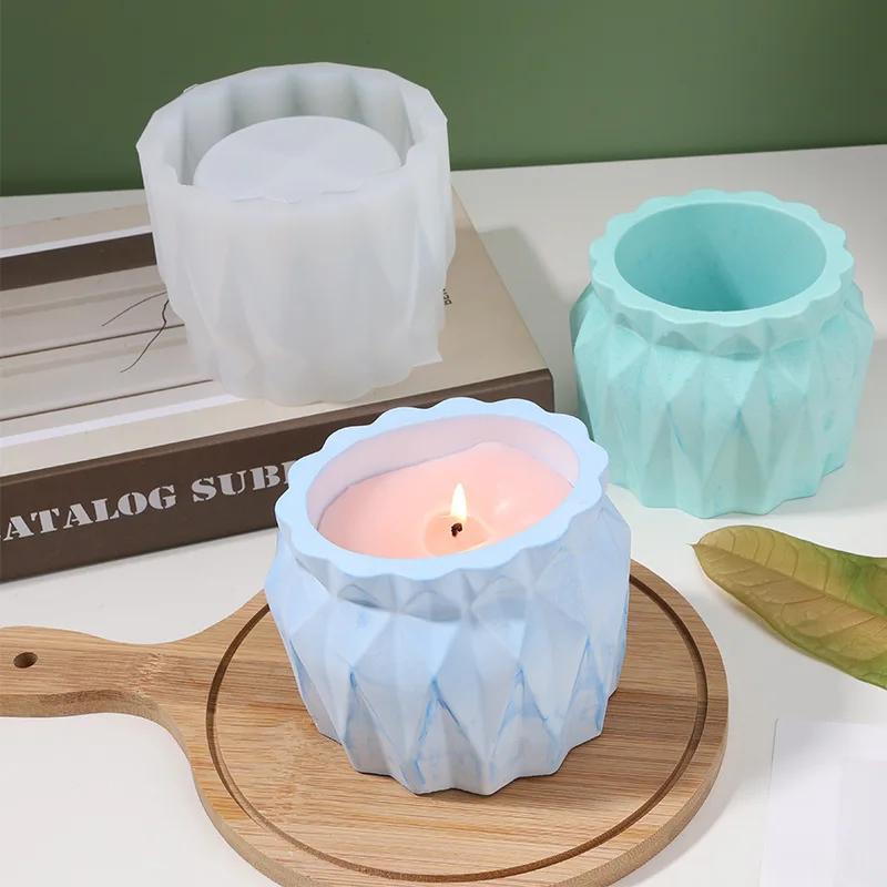 [In Stock] Vase Pencil Holder Storage Jar Plaster Aromatherapy Candle Cup Silicone Mold Diamond Cup Diy Drip Epoxy Resin Moulds