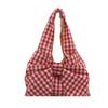 Women's Shoulder Bags Retro Bow Plaid Ladies Underarm Vest Bag Korean Style Casual Portable Female Shopping Handbags Tote Bags