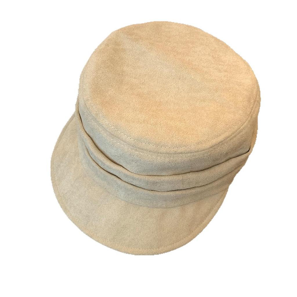 Korean Hot Style Suede Octagonal Equestrian Cap for Women - Slimming, Versatile Spring/Autumn Duckbill Design