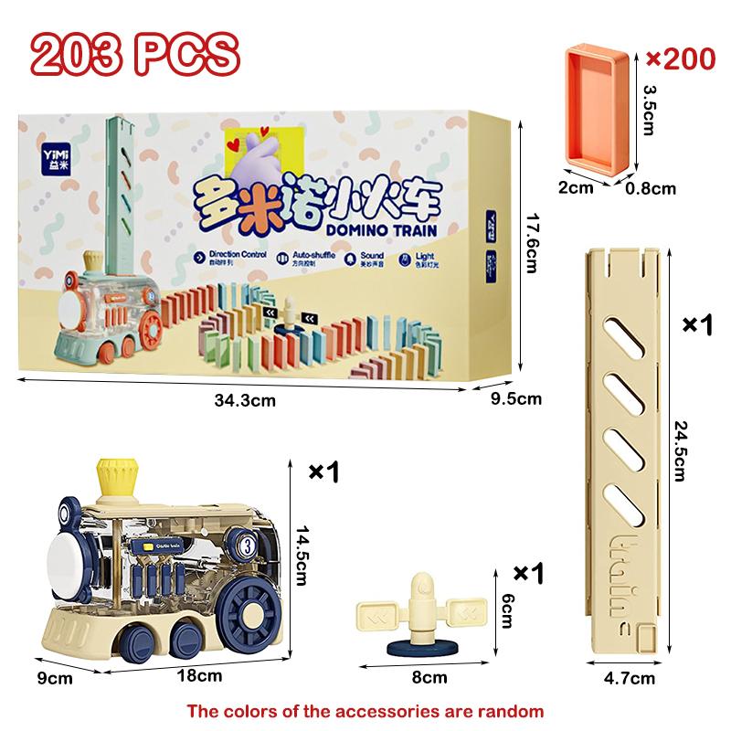Non-Toxic Electric Domino Train Set Kids Automatic Laying Colorful Domino Train With Lighting Sound Effects Diy Toys Kids Birthday Gift