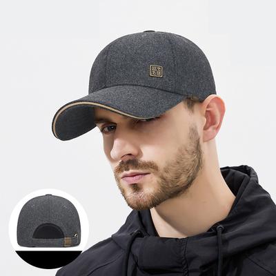 Herbst Winter Wolle Warm Baseballkappe Herren Verstellbare Kältefeste Kappe