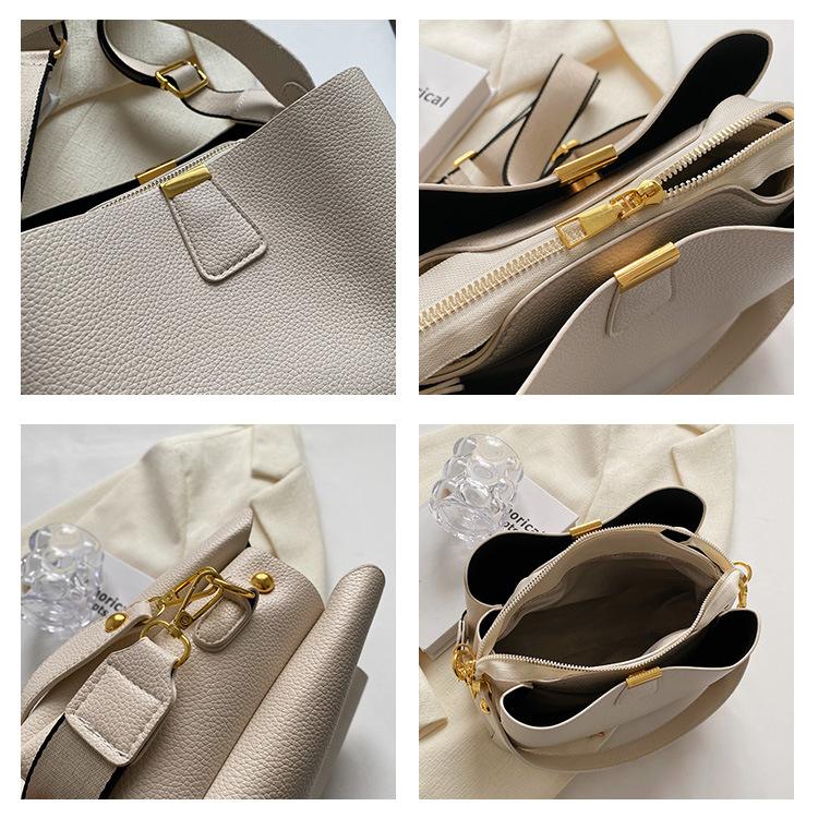 Fashionable Chic Bucket Handbag for Women Vintage Versatile Shoulder Crossbody Bag