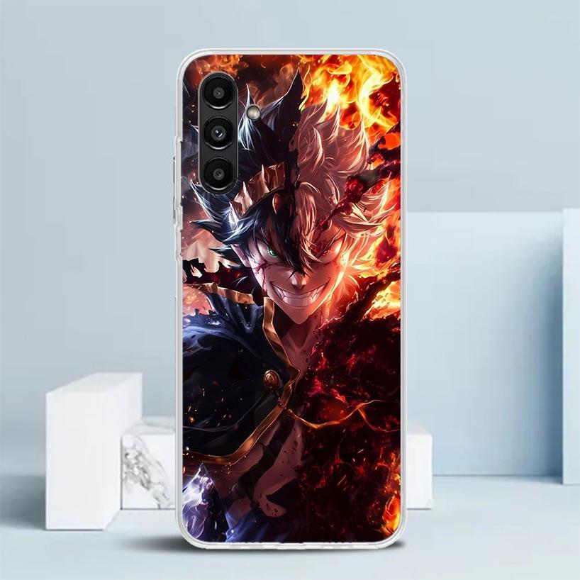 Black C-Clovers Anime Phone Case For Samsung Galaxy A17 A37 A57 A16 A15 A14 A13 A56 A55 A54 A53 A36 A35 A34 A33 A26 A25 A24 A23