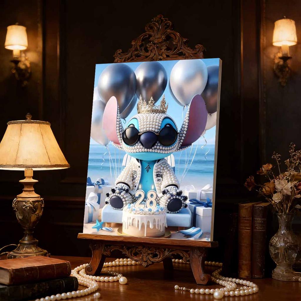 Disney Pearl Painting Stitch Birthday Party Creative Art 5D Exquisite Landscape Sparkling Craft Home Wall Decoration DIY Handmade Gift