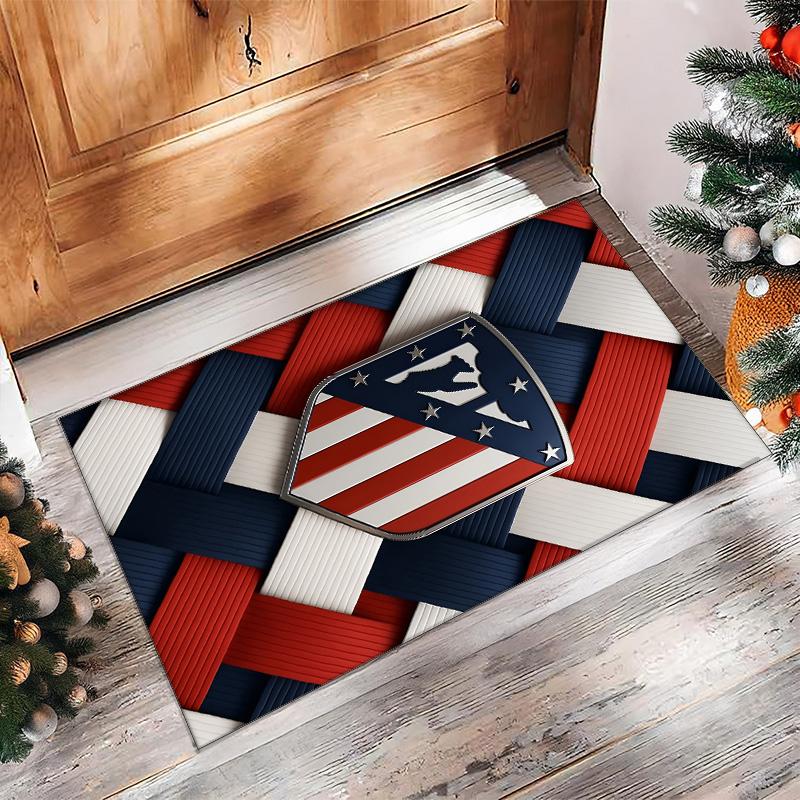Atletico Madrid Theme rug Soft Crystal Velvet Area Rug Non-Slip Floor Carpet for Living Room Bedroom Nursery