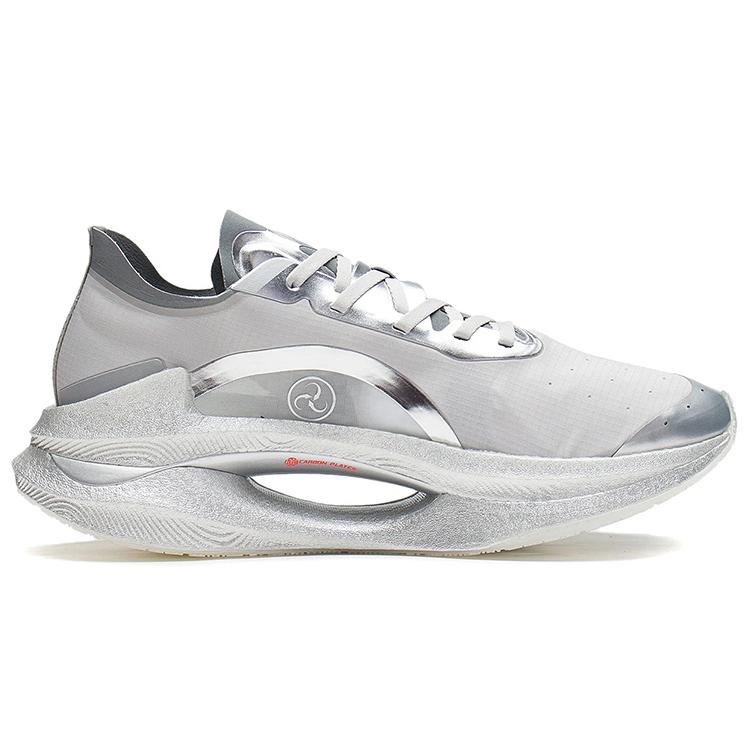 Li Ning Shadow 1.0 Fabric Cushioning Slip Resistant Abrasion Resistant Breathable Low top Running Shoes Men's Silver ARRS001-7