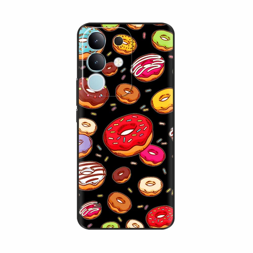 For Vivo Y29 4G Black Back Cover Fashion Flower Butterfly Painting Case Soft TPU Silicone Fundas For Vivo Y29 4G Protect Cover