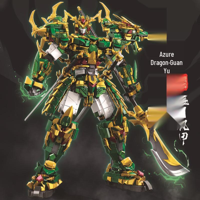 Yue Yi Black Tiger Zhao Yun & Guan Yu Mecha Three Kingdoms Building Blocks Toy