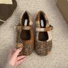 Fashion IPPEUM Mary Janes Shoes Women Winter Ballet Flats Buckle Plush Ballerinas Zapatos Mujer