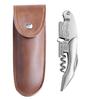 HAMILO Wine Sommelier Bottle Stainless Leather Case Included Multi-functional Opener, Knife, Opener, Steel, (Silver)