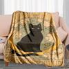 Moonchild Polyester Flannel Knit Throw Blanket - Abstract Whimsical Cat Design, All-Season Cozy Sofa & Bed Cover, Contemporary S