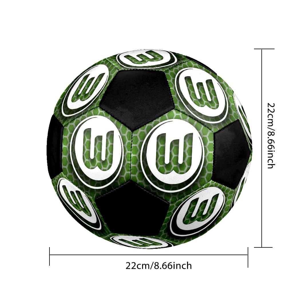 VfL Wolfsburg Indoor Soccer Ball Colorful Machine Stitched PVC Size 5 Team Training Competition Ready Durable High-Bounce Cool Sports Gift