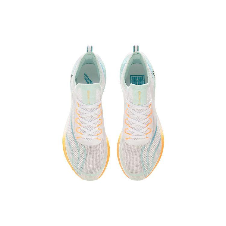 Li Ning Feidian Challenger One Piece Woven Durable Breathable Low Top Running Shoes Men Running Shoes White Blue ARMS011-1