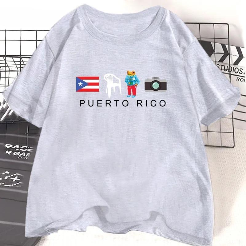 

Puerto Rico DTMF Bad Bunny Tshirt for Women Short Sleeve Harajku Frog T-shirt Casual Streetwear Women Clothes Tops S