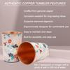 India Copper Premium Pink Gold Leaf Design Set of Two Glass with Elegant Gift Box, 250 MLPure Copper Glasses Set of 2 | Designer Meena Print