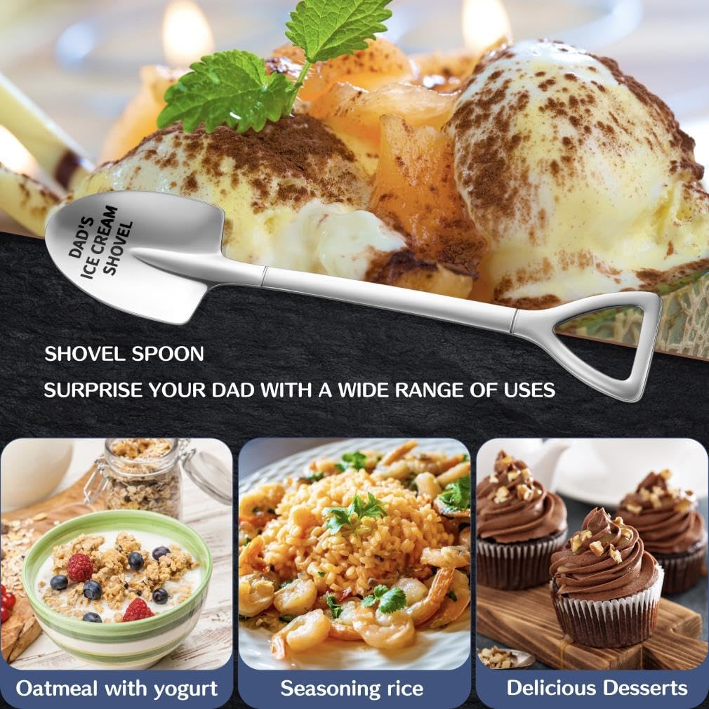 Father's Day Gifts,Gifts for Dad from Daughter Son,Stainless Steel Ice Cream Shovel for Dad Birthday Christmas Fathers Dad day Gifts