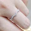 Huitan Wave Design Women Finger Rings Thin Band with Dazzling CZ   Color Fashion Versatile Female Accessories  Jewelry