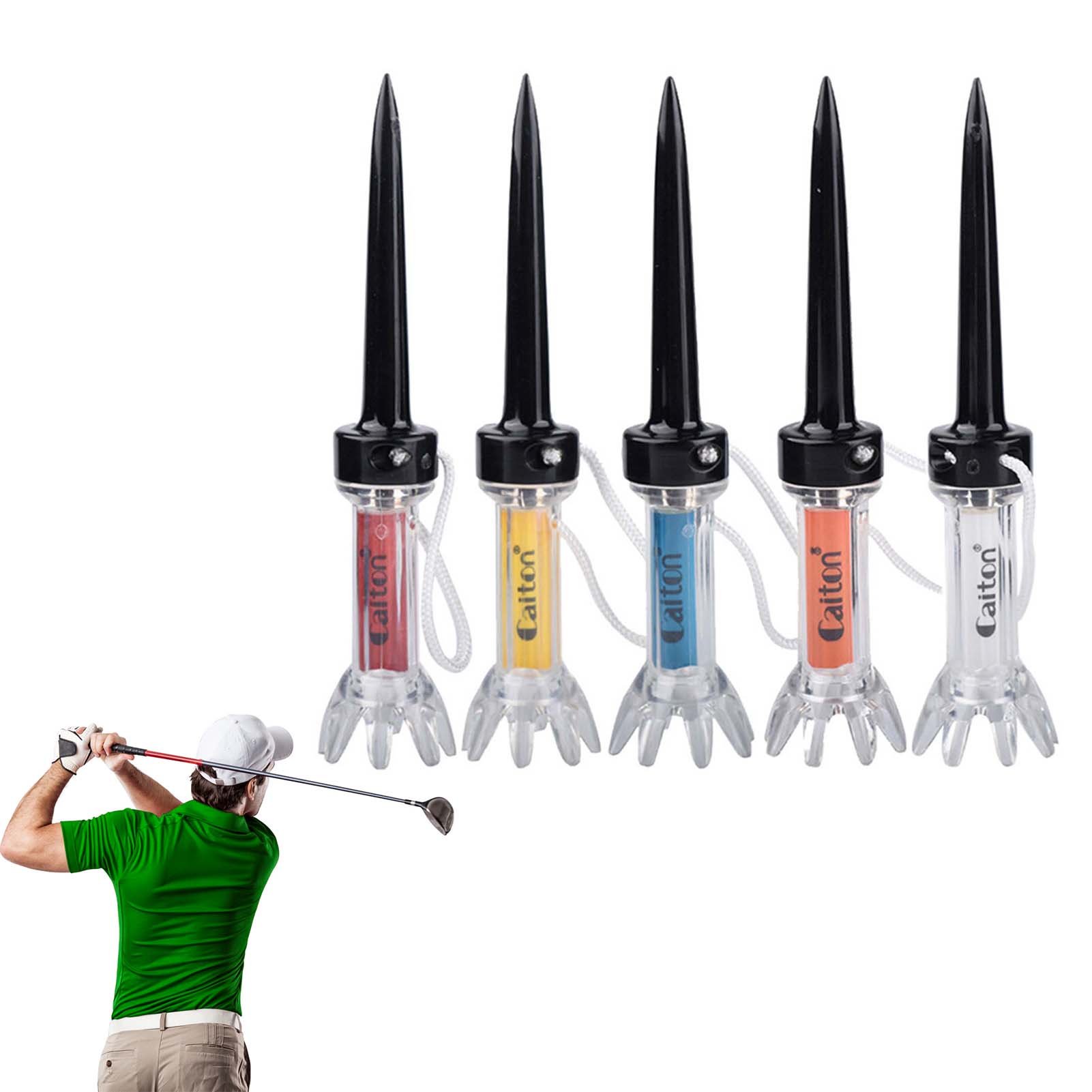 

Professional Plastic Golf Tee Unique Elastic Recovery with Anti Flying Design Essential Accessory for Golf