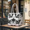 Gothic Moth Print Women Tote Bag Casual Daily Shoulder Handbag for Shopping Outdoor