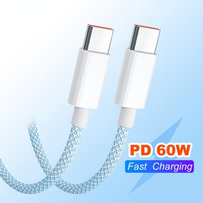 60W 6A kabel USB typu C na typ C datová linka pro iPhone 15 Xiaomi Poco rychlé nabíjení USB C kabel typu C datový nabíjecí kabel drát 20V