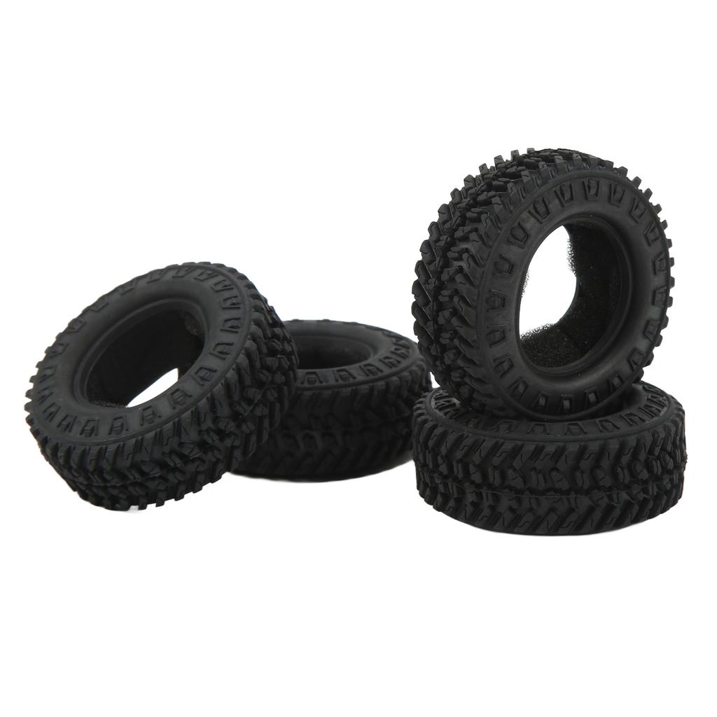 4PCS 1.25in RC Crawler Mud Tires Rubber RC Car Wheel Tires Set for FMS FCX24 for Axial SCX24 124