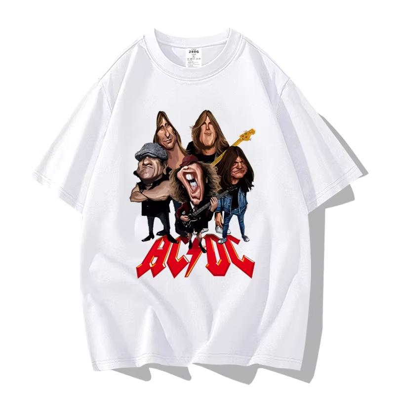 Amerikanische Streetpunk-Rockband ACDC Hip Hop Kurzarm-T-Shirt Kleidung Kleidung Lässig Herren- und Damen-T-Shirt aus 100% Baumwolle