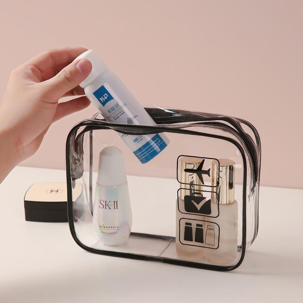 Transparent Zipper PVC Makeup Bag Organizer Box Men Women Travel Clear Cosmetic Bag Waterproof Toiletry Wash Make Up Bags