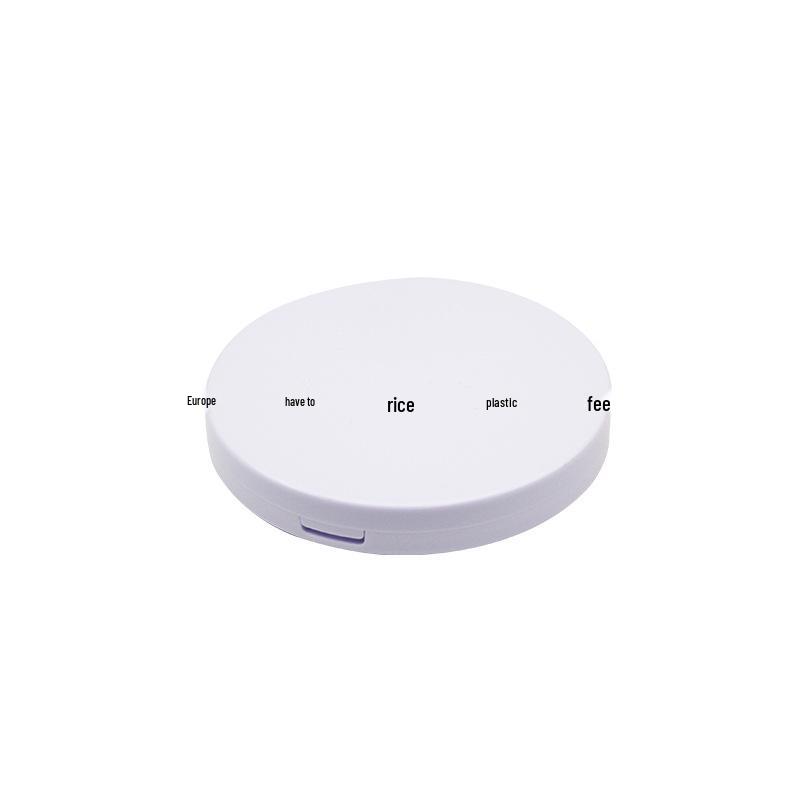 Runde Spiegel-Kompaktetui, 82 mm UV-Weiß, Großes Einzelabteil für Kontur/Foundation