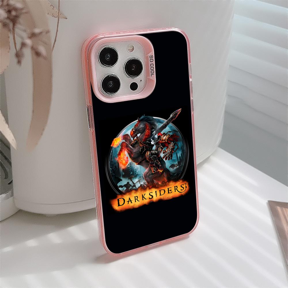 Game Darksiders Mobiele Telefoonhoesje voor iPhone 17 16 15 14 13 12 11 X XR XS 8 7 Air Pro Max Plus Transparant Roze Kleurrijke Hoes