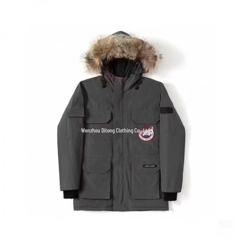 Unisex Expedition Down Jacket Model 08 with Wolf Fur Hood
