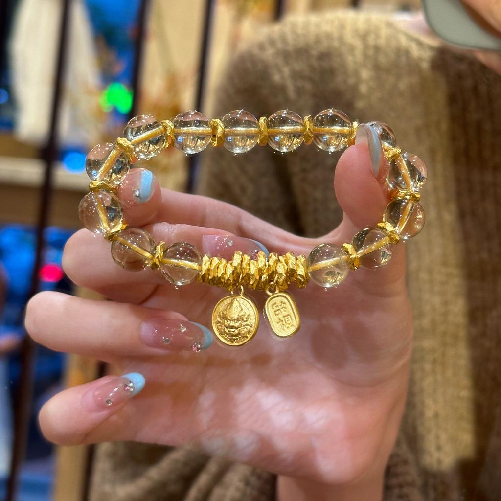 New Chinese style yellow god of wealth entanglement bracelet light luxury new niche design to attract wealth and receive wealth high-end bracelet gift