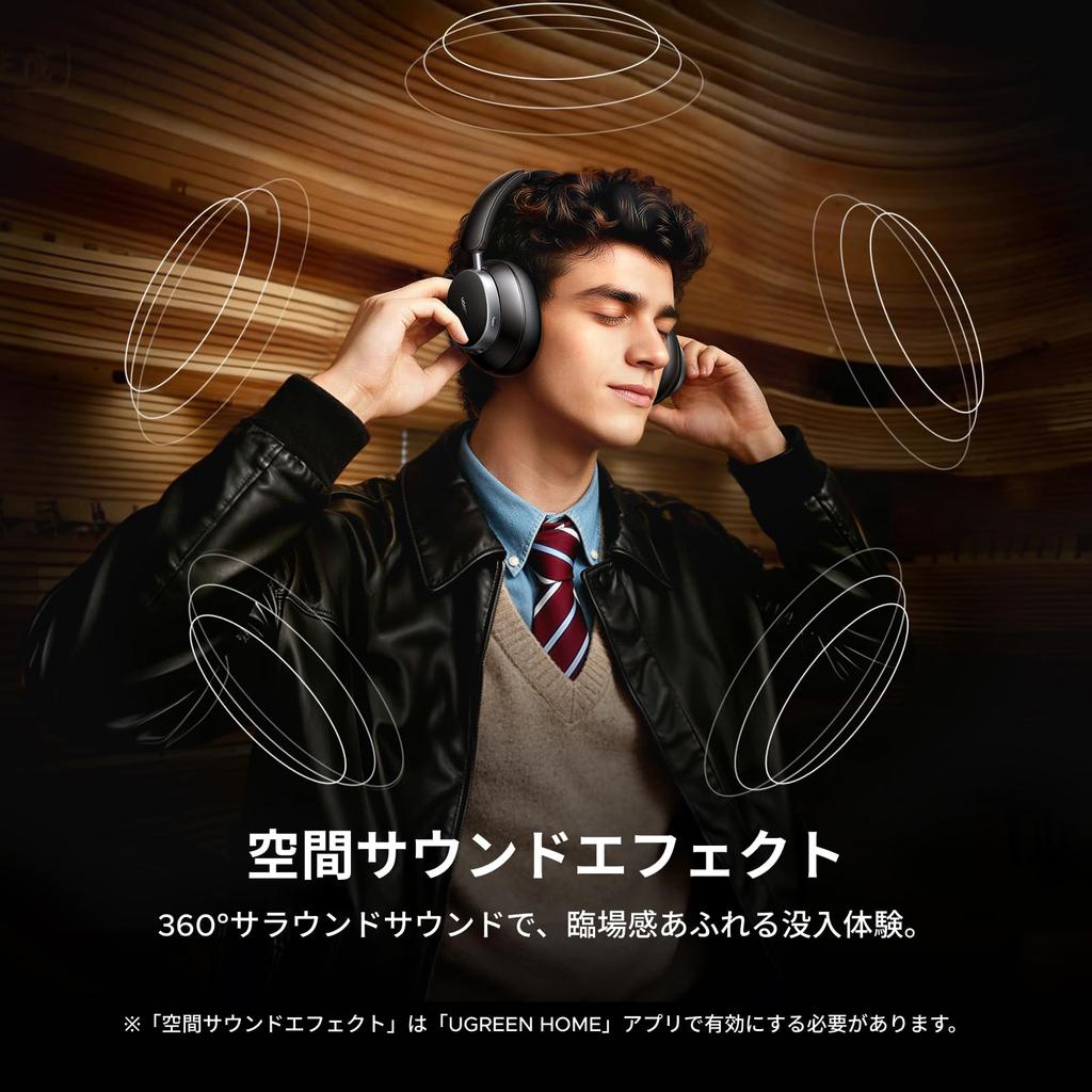 UGREEN HiTune Max6 Wireless Headphones Adaptive LDAC Dual Gold 120 Hours Battery Bluetooth Coaxial Dual Multipoint AI Fast Glasses Ideal for Online