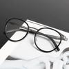 Round Pilot Ultra-light Glasses ALL Stainless Steel Double Bridge Eyeglass for Women Men Acetate Frame Vintage Fashion Eyewear