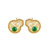New Chinese Gourd Fulu Filigree Stud Earrings: Stylish High-End Emerald Design