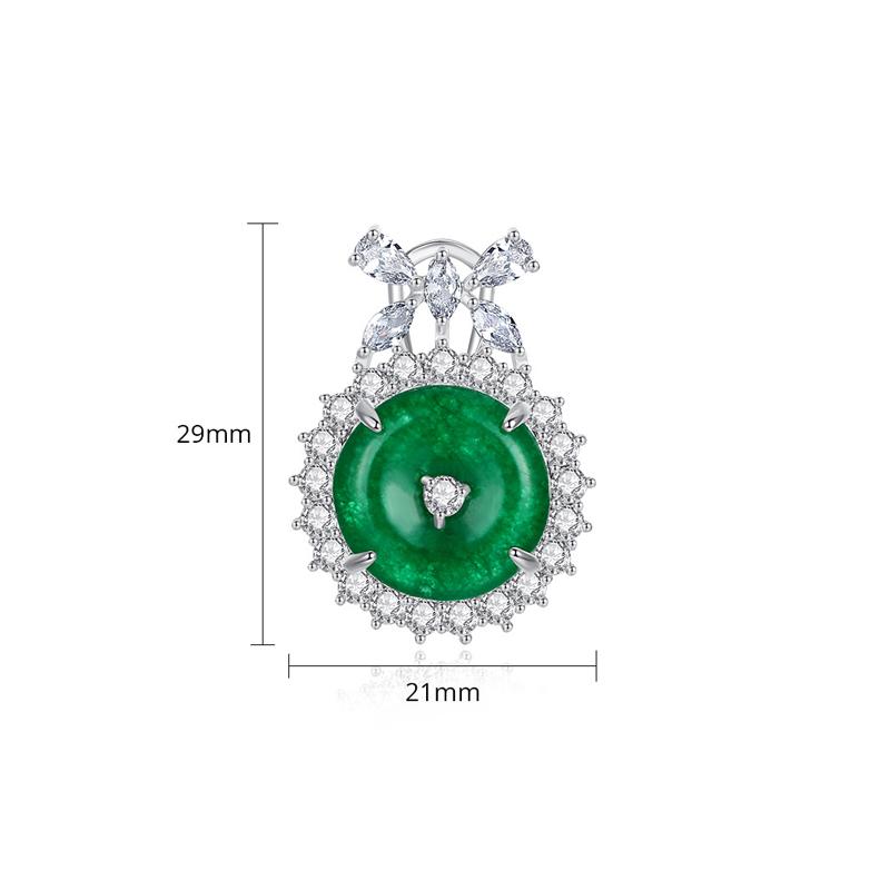 WWJ Exclusive Design Green Clear Zirconia Jewelry Round Stud Earrings