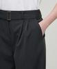 MUSINSA STANDARD WOMAN Women'S Real Wide Belted Slacks [Charcoal Gray]