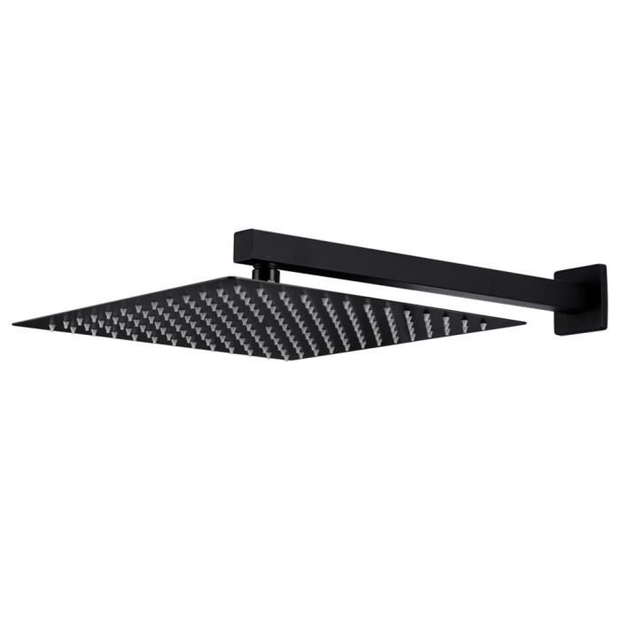 Système de douche - vidaXL - Carrée - Acier inoxydable 201 - 168 buses - Noir