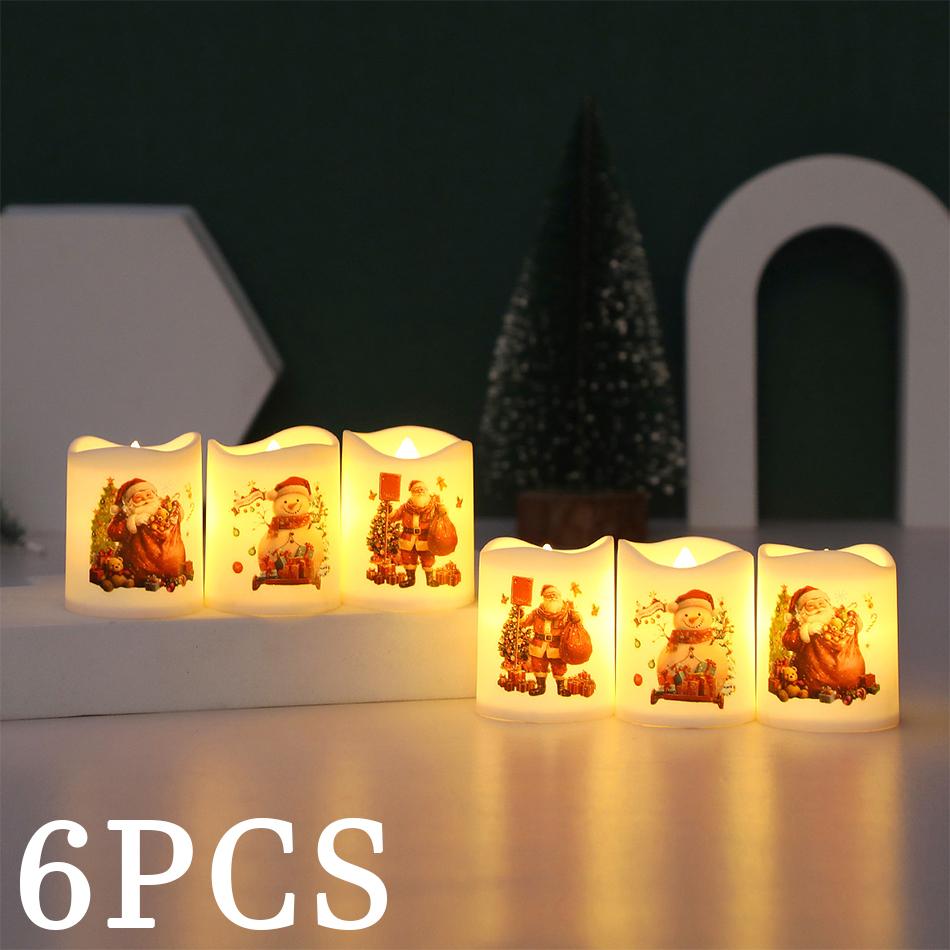 Christmas Candles Snowman Lamp Christmas Tree Kids Gift For Bedroom Garden Party Decoration Atmosphere Light Holiday Present