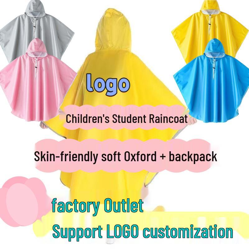 Children's Waterproof Raincoat with Face Protection for Primary School Boys and Girls, Easy On/Off, Ideal for Classes & Activities.