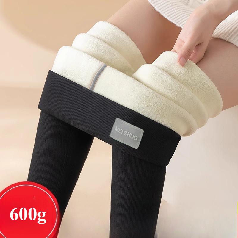 Lamb's Wool High-waisted Extra-thick Bottoms Women's Outer Wear Fall and Winter Padded and Thickened Large Size Elastic Thin Warm Cotton Pants