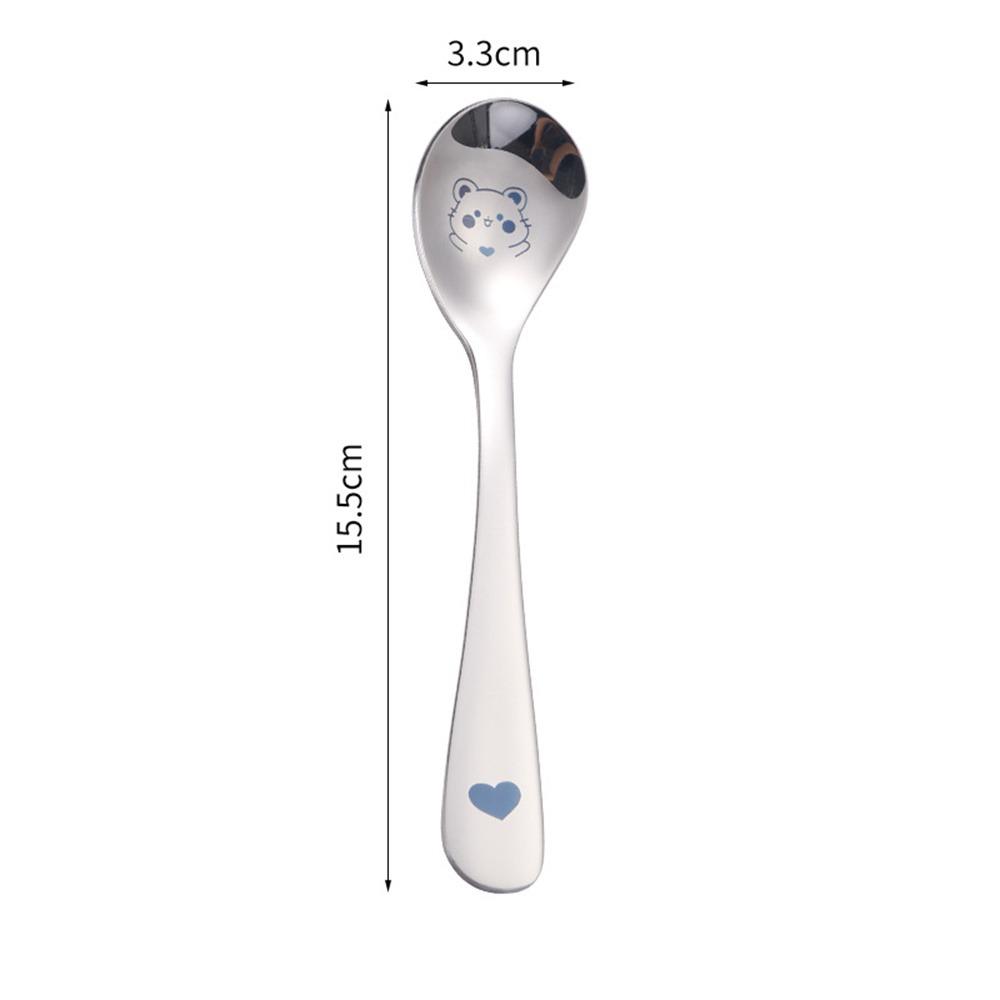 Baby Feeding Spoon Of Human Engineering Cute Cartoon Design Durable Perfect For Self-feeding Can Be Washed In The Dishwasher Fun
