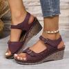 Women's Sandalias Summer Open Toe Platform Sandals Outdoor Casual Leather Sandalias Roman Style Wedge Sandals for Women
